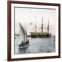 Barcelona (Spain), Celebration of 1888, the Spanish Cruiser "La Castilla "-Leon, Levy et Fils-Framed Photographic Print