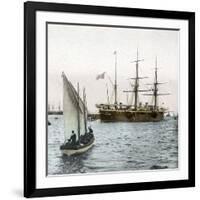 Barcelona (Spain), Celebration of 1888, the Spanish Cruiser "La Castilla "-Leon, Levy et Fils-Framed Photographic Print