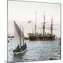 Barcelona (Spain), Celebration of 1888, the Spanish Cruiser "La Castilla "-Leon, Levy et Fils-Mounted Photographic Print