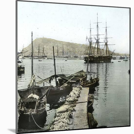 Barcelona (Spain), Celebration of 1888, the Spanish Frigate "La Blanca"-Leon, Levy et Fils-Mounted Photographic Print