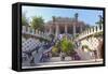 Barcelona, Spain. Entrance to Parc Güell, the UNESCO World Heritage Site Designed by Antoni Gaudi-null-Framed Stretched Canvas