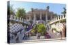 Barcelona, Spain. Entrance to Parc Güell, the UNESCO World Heritage Site Designed by Antoni Gaudi-null-Stretched Canvas