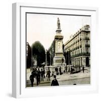 Barcelona (Spain), Isabella II Boardwalk and the Statue of Lopez-Leon, Levy et Fils-Framed Photographic Print