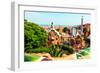 Barcelona, SPAIN - JULY 19: Ceramic Mosaic Park Guell on July 19, 2013 in Barcelona, Spain. Park Gu-Vladitto-Framed Photographic Print