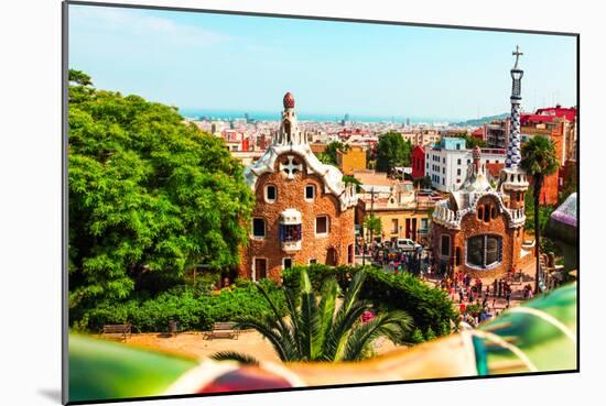 Barcelona, SPAIN - JULY 19: Ceramic Mosaic Park Guell on July 19, 2013 in Barcelona, Spain. Park Gu-Vladitto-Mounted Photographic Print