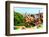 Barcelona, SPAIN - JULY 19: Ceramic Mosaic Park Guell on July 19, 2013 in Barcelona, Spain. Park Gu-Vladitto-Framed Photographic Print