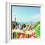 Barcelona, Spain - July 19: Ceramic Mosaic Park Guell On July 19, 2013 In Barcelona, Spain-Vladitto-Framed Art Print