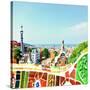 Barcelona, Spain - July 19: Ceramic Mosaic Park Guell On July 19, 2013 In Barcelona, Spain-Vladitto-Stretched Canvas