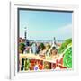 Barcelona, Spain - July 19: Ceramic Mosaic Park Guell On July 19, 2013 In Barcelona, Spain-Vladitto-Framed Art Print