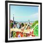 Barcelona, Spain - July 19: Ceramic Mosaic Park Guell On July 19, 2013 In Barcelona, Spain-Vladitto-Framed Art Print