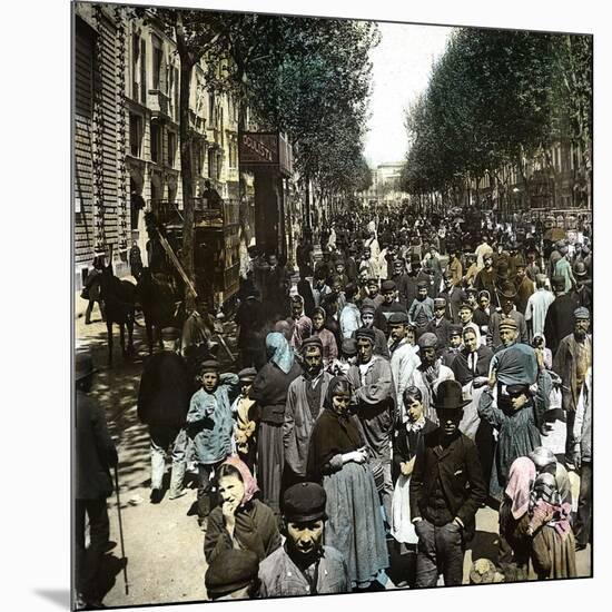 Barcelona (Spain), La Rambla Del Estudientes-Leon, Levy et Fils-Mounted Photographic Print