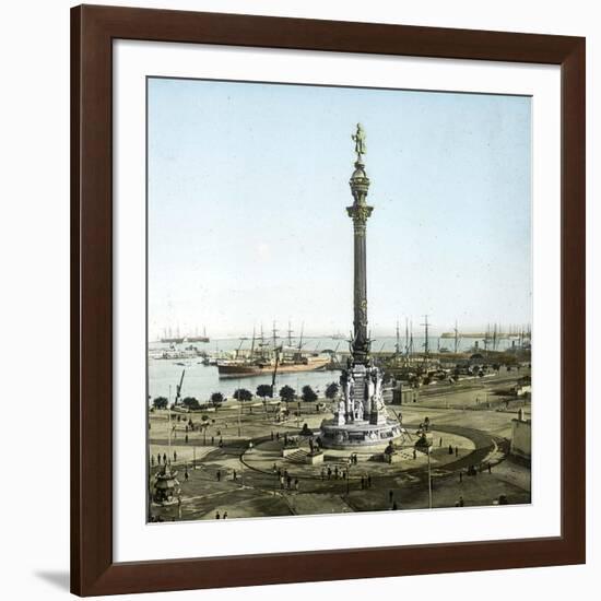 Barcelona (Spain), Monument to Christopher Columbus-Leon, Levy et Fils-Framed Photographic Print