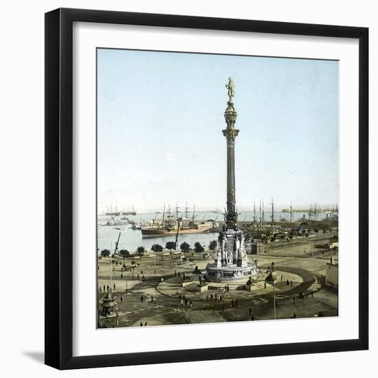 Barcelona (Spain), Monument to Christopher Columbus-Leon, Levy et Fils-Framed Photographic Print