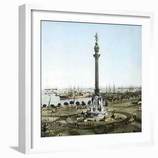 Barcelona (Spain), Monument to Christopher Columbus-Leon, Levy et Fils-Framed Photographic Print