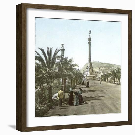 Barcelona (Spain), Monument to Christopher Columbus-Leon, Levy et Fils-Framed Photographic Print