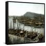 Barcelona (Spain), Overview of the Port-Leon, Levy et Fils-Framed Stretched Canvas