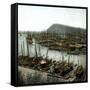 Barcelona (Spain), Overview of the Port-Leon, Levy et Fils-Framed Stretched Canvas