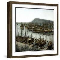 Barcelona (Spain), Overview of the Port-Leon, Levy et Fils-Framed Photographic Print