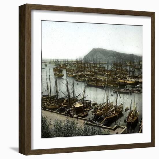 Barcelona (Spain), Overview of the Port-Leon, Levy et Fils-Framed Photographic Print