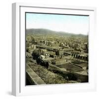 Barcelona (Spain), Panoramic View-Leon, Levy et Fils-Framed Photographic Print