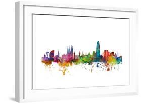 Barcelona Spain Skyline-Michael Tompsett-Framed Art Print