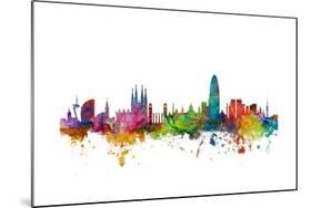 Barcelona Spain Skyline-Michael Tompsett-Mounted Art Print