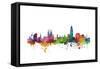 Barcelona Spain Skyline-Michael Tompsett-Framed Stretched Canvas