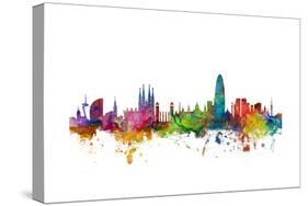 Barcelona Spain Skyline-Michael Tompsett-Stretched Canvas