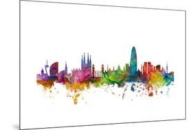 Barcelona Spain Skyline-Michael Tompsett-Mounted Art Print