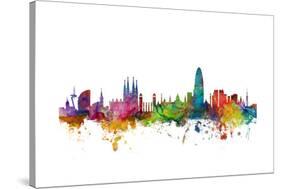Barcelona Spain Skyline-Michael Tompsett-Stretched Canvas
