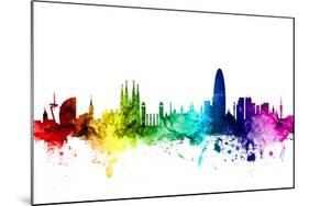 Barcelona Spain Skyline-Michael Tompsett-Mounted Art Print