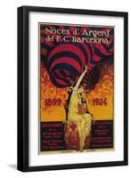 Barcelona, Spain - Soccer Promo Poster-Lantern Press-Framed Art Print