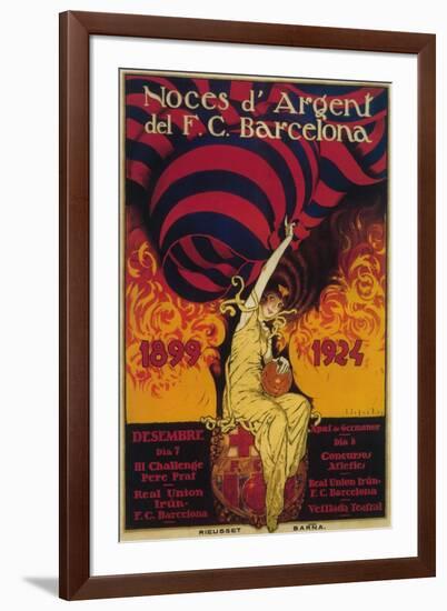 Barcelona, Spain - Soccer Promo Poster-Lantern Press-Framed Art Print