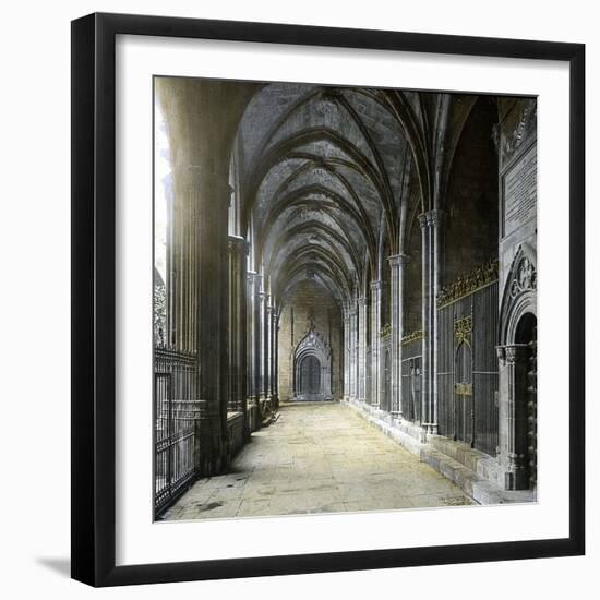 Barcelona (Spain), the Cathedral's Cloister-Leon, Levy et Fils-Framed Photographic Print