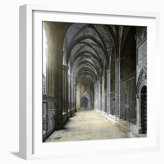 Barcelona (Spain), the Cathedral's Cloister-Leon, Levy et Fils-Framed Photographic Print