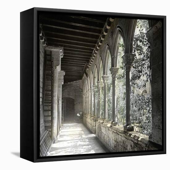 Barcelona (Spain), the Cloister of Saint Anne's Church-Leon, Levy et Fils-Framed Stretched Canvas