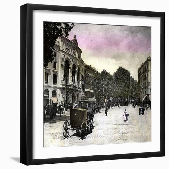 Barcelona (Spain), the Main Theater-Leon, Levy et Fils-Framed Photographic Print