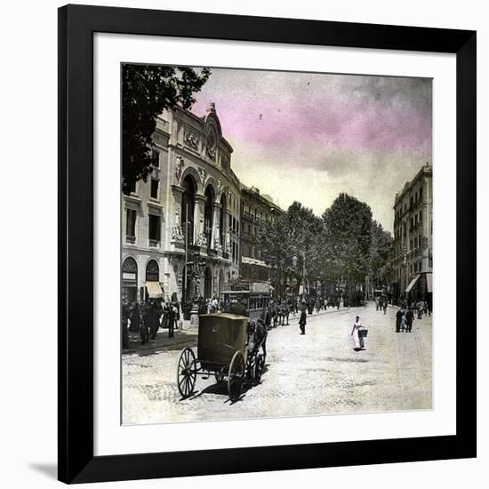 Barcelona (Spain), the Main Theater-Leon, Levy et Fils-Framed Photographic Print