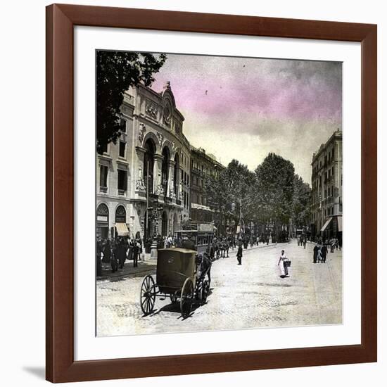 Barcelona (Spain), the Main Theater-Leon, Levy et Fils-Framed Photographic Print