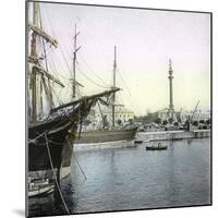Barcelona (Spain), the Monument to Christopher Columbus and the Port-Leon, Levy et Fils-Mounted Photographic Print