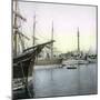 Barcelona (Spain), the Monument to Christopher Columbus and the Port-Leon, Levy et Fils-Mounted Premium Photographic Print