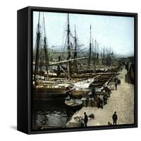 Barcelona (Spain), View of the Port-Leon, Levy et Fils-Framed Stretched Canvas