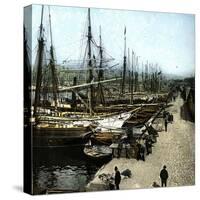 Barcelona (Spain), View of the Port-Leon, Levy et Fils-Stretched Canvas