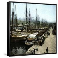 Barcelona (Spain), View of the Port-Leon, Levy et Fils-Framed Stretched Canvas