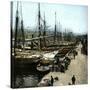 Barcelona (Spain), View of the Port-Leon, Levy et Fils-Stretched Canvas