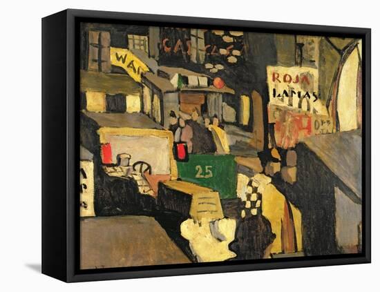 Barcelona street scene, 1917-Joaquin Torres-garcia-Framed Stretched Canvas