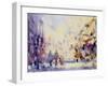 Barcelona Street Scene (W/C on Paper)-Laurence Fish-Framed Giclee Print