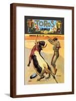 Barcelona: Toros En las Arenas-A. Gual-Framed Art Print