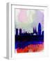 Barcelona Watercolor Skyline 2-NaxArt-Framed Art Print