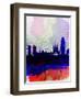 Barcelona Watercolor Skyline 2-NaxArt-Framed Art Print